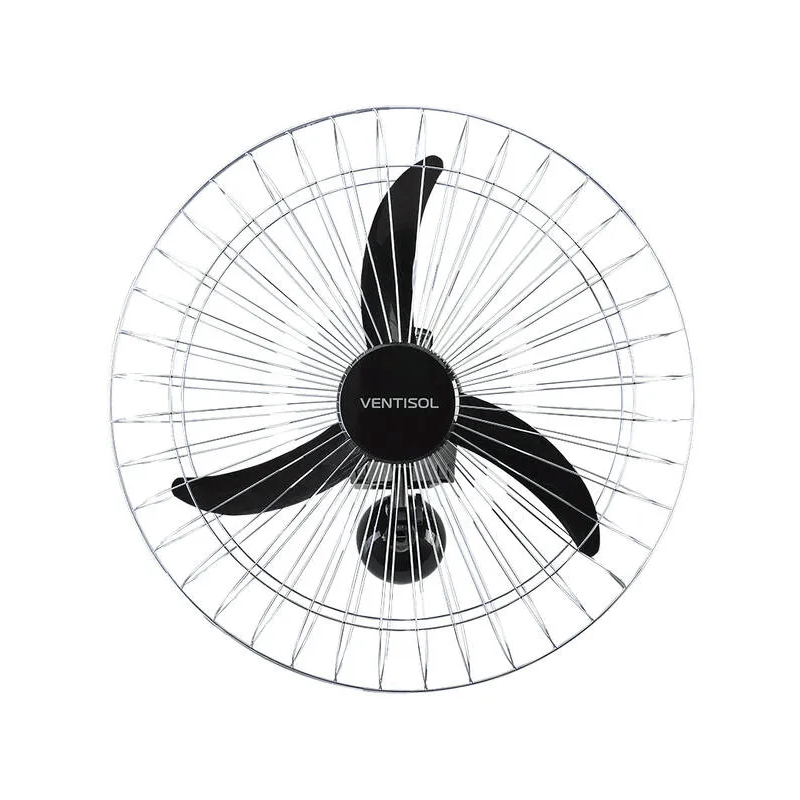 VENTIL PAREDE GRD PRETO/CROMADO BI-VOLT 60CM
